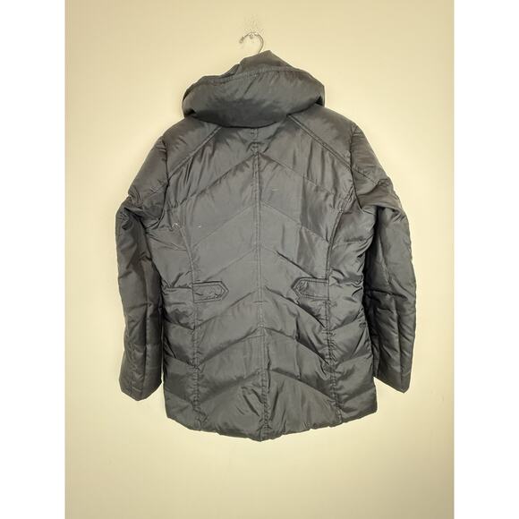 Cole Haan Women's Down Puffer Jacket L Black Long Winter Coat Parka - Picture 4 of 9